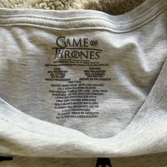 Game of Thrones I heart Jon Snow womens t-shirt L super nice!  Drop sleeve - Picture 4 of 6